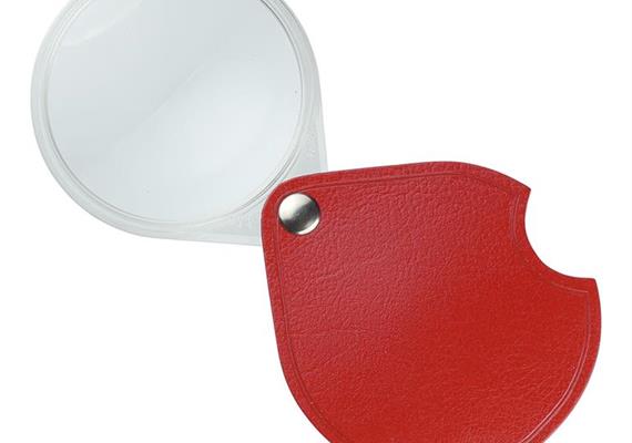 Loupe pliante en cuir, rouge 10D