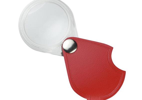 Loupe pliante en cuir, rouge 20D